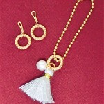 リカちゃん＊ピアス＆ネックレス　タッセルグレー