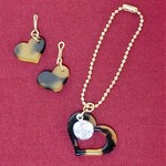 リカちゃん＊ピアス＆ネックレス　べっこう風ハート