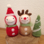 もこもこ雪だるまサンタ、トナカイ