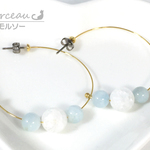 澄み渡る海の青さ　アクアマリンのピアス