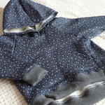 ＜新作＞ラグラン袖のスリットパーカー＊デニムニット×星★９０ｃｍ★