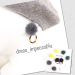 ☻︎プチミンクファーとサークルべっ甲のバックキャッチピアス✧︎*。