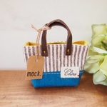 miniature bag  Stripe BL×YE