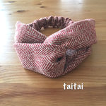 【sale】ねじりヘアバンド《ウール混のヘリンボーン》