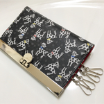 x様☆オーダー商品になります。  防水ラミネート♡文鎮口金のキーケース♡リバティ♡ダルメシアンドッツ