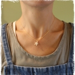14kgfネックレス♪ 手編みレース♪ モチーフ取り外し可♪ JASPER handmade 14kgf tatting minimum lace Necklace NO.152