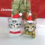 クリスマス猫オーナメント②☆羊毛フェルト