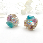 【再販】花化石。.:＊・゜鉱石ビジューピアス【夢で逢えたら】