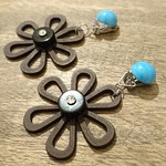 Bonheur vintage 一点のみ 木のお花のイヤリング