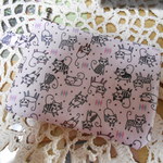 イラスト風ねこちゃんソフトラミネートポケティ入れポーチ