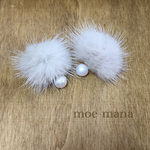 クリスマス＊コットンパールふわふわキャッチピアス