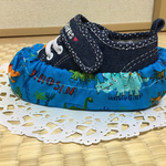 靴カバー☆ブルー恐竜