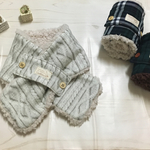 プードルファー マフラー ホワイト×ニット風ガーゼ
