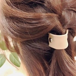 スタッズ☆レザーヘアゴム【グレージュ】