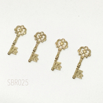 キーチャーム 4個セット♪ 鍵 パーツ ゴールドカラー 約2cm