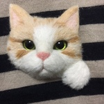 ネコブローチ　猫ブローチ　羊毛フェルト　