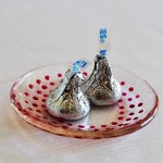 ガラスのお手塩皿 　ピンク