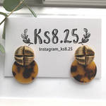 人気のべっこうとヴィンテージボタンのピアス/イヤリング♡