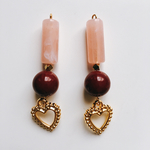 pink×red ゴールドハートのピアス