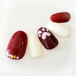 肉球ネイルBrown×Bordeaux