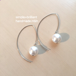 シンプルパールピアス♡ロジウムカラー