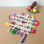 布のオモチャ＊タグハンカチ＊働くクルマ