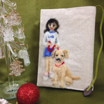オーダー羊毛刺繍ブックカバー