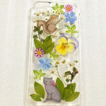 【3107様ご専用】受注制作✨もりのなか…リス&ウサギ✨押し花素材 iPhone 5s ケース