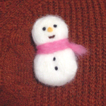 雪だるまブローチ