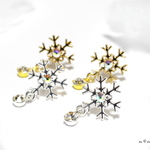 雪の結晶とオーロラswarovski ピアス