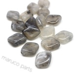 【ダイア型＊両穴＊10個】【1#グレー】べっ甲調ヴィンテージ風◎beads-123-c1-m