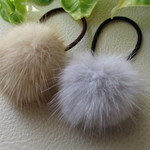 茶系ミンクのヘアゴム（大）限定１点最終