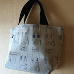 ミニトート＊ねこメガネくすぐる♪グレー
