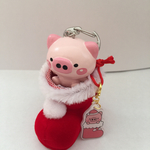クリスマスブーツぶたさんキーホルダー☆送料無料