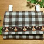 送料込み　ハンドメイド 移動ポケット 男の子 シンプル　茶色　ヨット