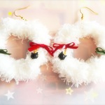 ☆新作☆クリスマスカラーのふわもこピアス・イヤリング