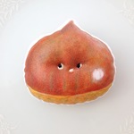 ●栗のふわふわブローチ（ＢＩＧ）サスペンスバージョン