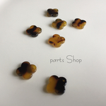   べっ甲柄  プラスチックパーツシリーズ  フラワー型  茶色べっ甲柄