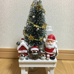 クリスマスどんぐり人形ベンチ飾り