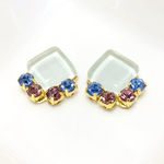 ガラスタイル&ビジューのミニピアス