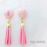ハートのお花ピアス