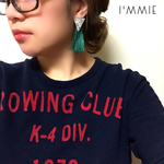 2way♡グリーン♡トライアングル×タッセルピアス♡