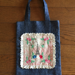 フランス刺繍のデニムバッグ