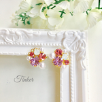 再販♡可愛いバイオレットビジュー ピアス（イヤリング）