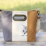『かくれんぼ』3way tote bag （ハトメ持ち手）・キャメル