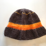 ニット帽子   オレンジしましま