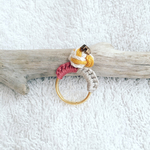 knitRING【lightgray.pink.mustard】ふわふわニットの指輪 贈り物にも♪