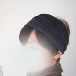 霜降り国産ウール***ジャズネップ　ネイビー♪秋冬ゆるターバン**