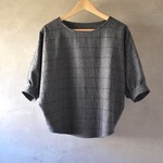 小さなマンタブラウス 起毛コットン グレー