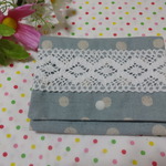 【SALE】移動ポケット☆ティッシュケース＊ドットブルー＊